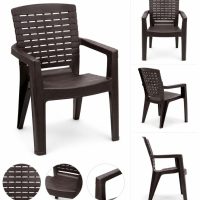 Heavy-Duty Plastic Chair (Brown) .