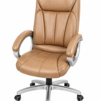 High-Back Executive Chair with Padded Armrests - Tan