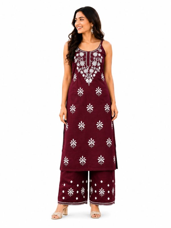 Kurta Palazzo Set maroon