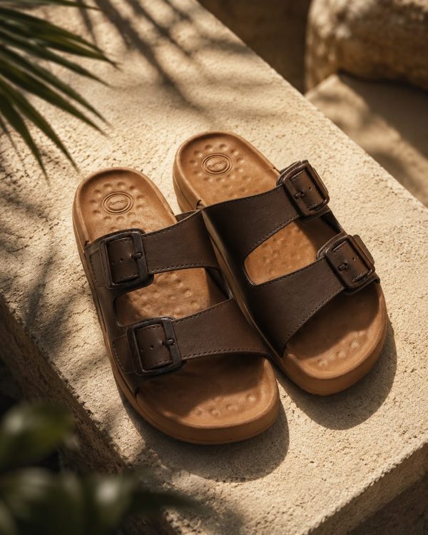 Men Brown Regular Fit Casual Slides. Men Brown Regular Fit Casual Slides.