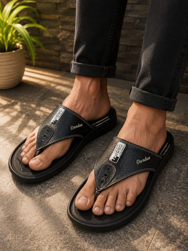Men Casual V-Strap Slippers . Men Casual V-Strap Slippers .