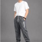 Men's Blue Denim Jogger Pants charcole gray