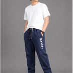 Men's Blue Denim Jogger Pants dark blue