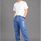 Men's Blue Denim Jogger Pants light blue
