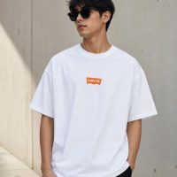 Men's Casual Oversized Graphic Printed Crew Neck T-Shirt white