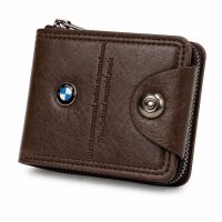 Men's Leather Style Bi-Fold Wallet dark Brown