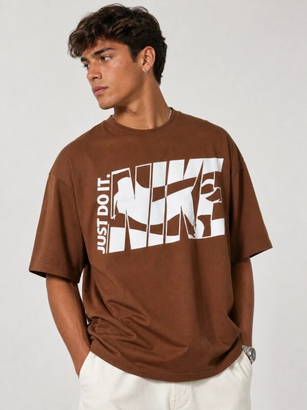 Men's Loose Fit Oversized Short Sleeve T-Shirt brown