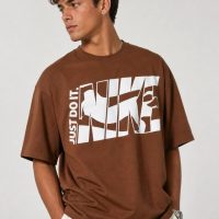 Men's Loose Fit Oversized Short Sleeve T-Shirt brown