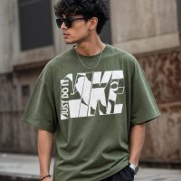 Men's Loose Fit Oversized Short Sleeve T-Shirt olive green