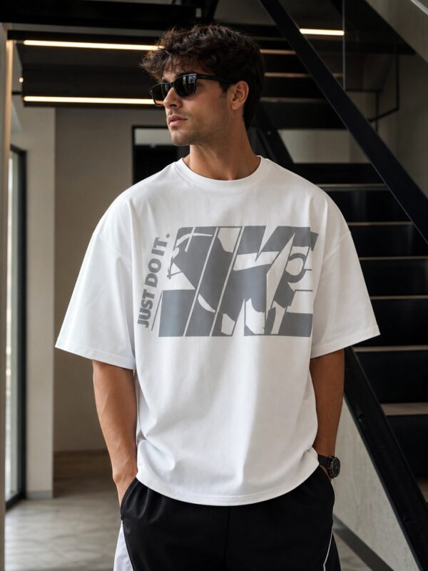 Men's Loose Fit Oversized Short Sleeve T-Shirt white