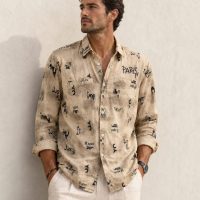 Men's Regular Shirt with Typography and Text Print .