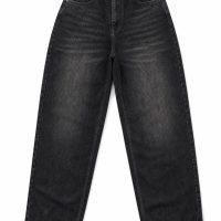 Men's Relaxed Fit Loose Baggy Denim Jeans charkol black