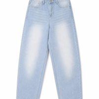Men's Relaxed Fit Loose Baggy Denim Jeans ice blue