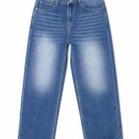 Men's Relaxed Fit Loose Baggy Denim Jeans mid blue