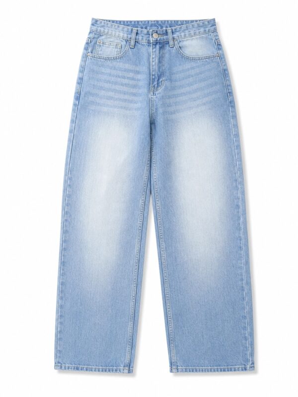 Men's Relaxed Fit Loose Baggy Denim Jeans sky blue