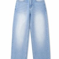 Men's Relaxed Fit Loose Baggy Denim Jeans sky blue
