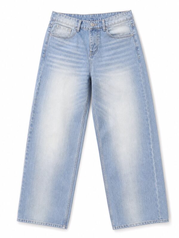 Men's Relaxed Fit Loose Baggy Jeans light blue