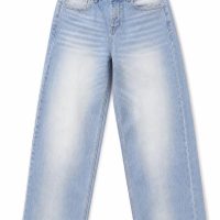 Men's Relaxed Fit Loose Baggy Jeans light blue