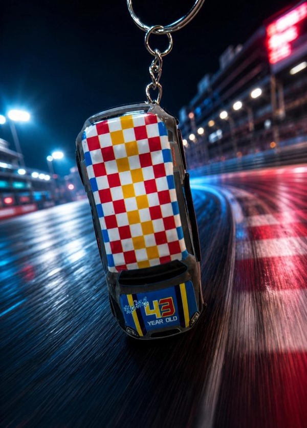 Miniature Sports Car Keychain .