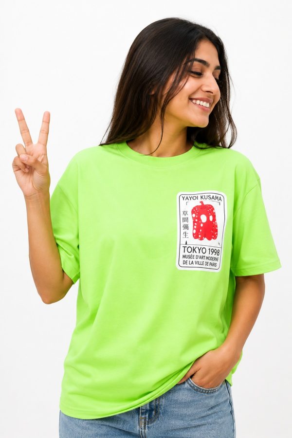 Oversized Graphic Printed T-Shirt lime green