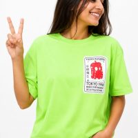 Oversized Graphic Printed T-Shirt lime green