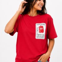 Oversized Graphic Printed T-Shirt red