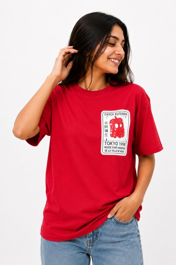 Oversized Graphic Printed T-Shirt red