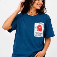 Oversized Graphic Printed T-Shirt royel blue