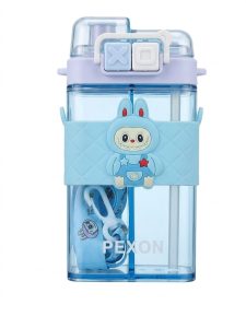 PEXON Square Dual Water Bottle with Straw & Strap