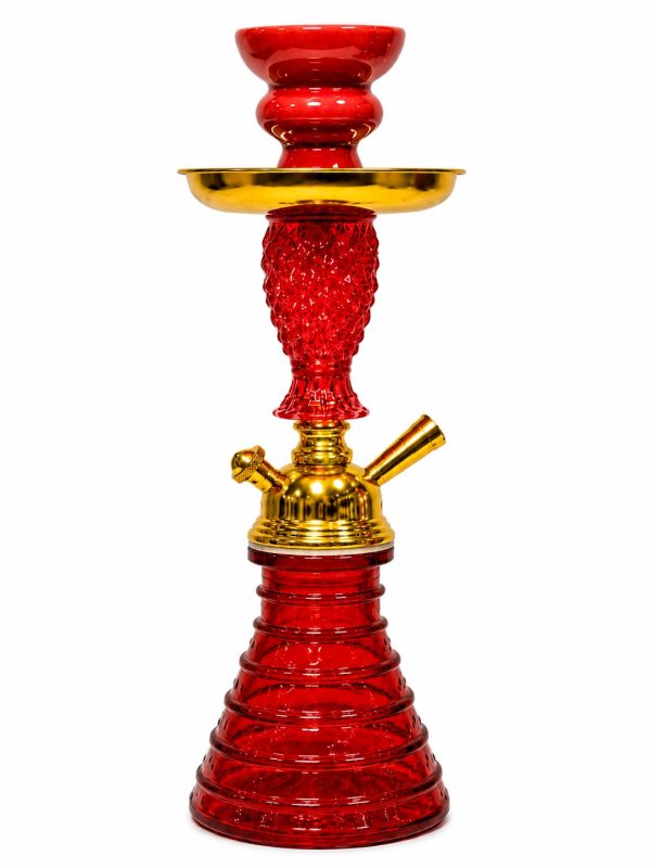 Pineapple Design Glass Hookah Set red