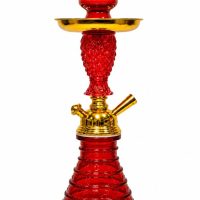 Pineapple Design Glass Hookah Set red