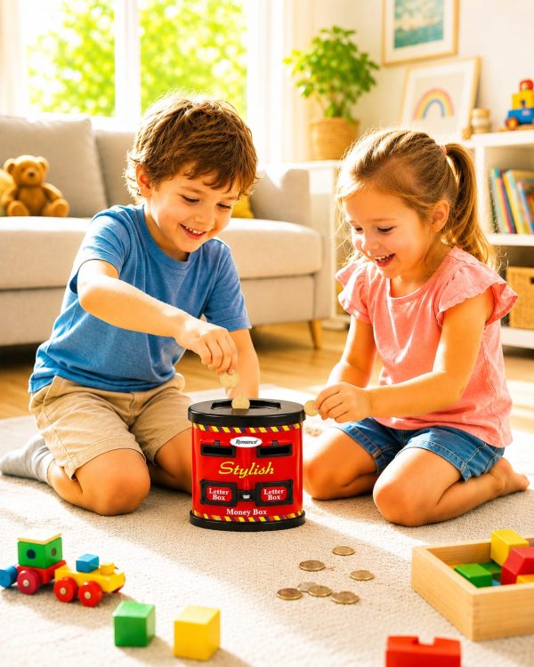 Postbox Style Kids Money Box.