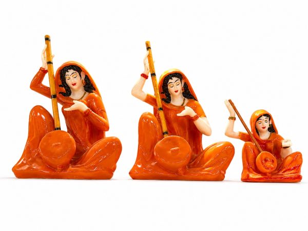 Rajasthani Lady Musician Showpiece Set (3 Pieces)