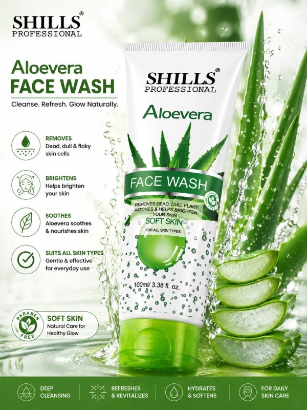 Shills Professional Brightening Aloe Vera Face Wash (100ml)v