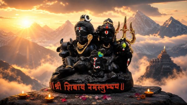 Shiv Parivar Murti with Trishul.