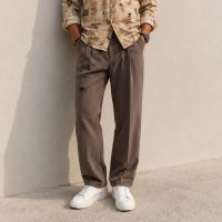 Taupe Brown Loose Fit Trouser for Men .