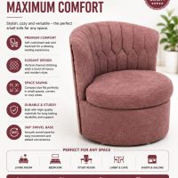Velvet Suede Single Seater Lounge Chair (Dusty Rose) .