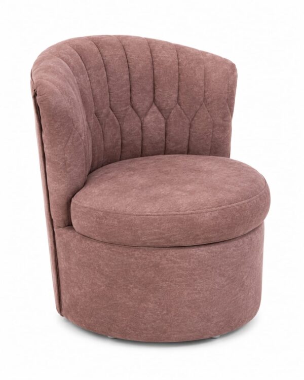 Velvet Suede Single Seater Lounge Chair (Dusty Rose)