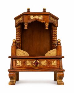 Handcrafted Small Wooden Pooja Temple for Home & Office