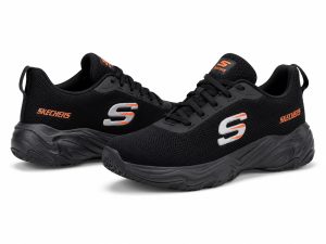 SKECHERS Men Black Regular Fit Sports Running Shoes