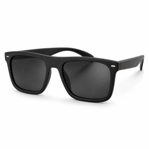 Unisex Matte Black Wayfarer Sunglasses