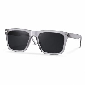 Unisex Transparent Grey Wayfarer Sunglasses