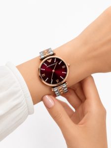 Rose Gold and Silver Emporio Armani Analog Watch