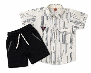 Boys Printed Shirt & Shorts Co-Ord Set NARS0135