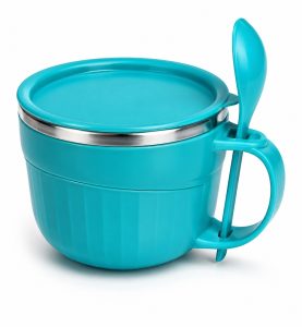 Steel Soup Serving Bowl with Spoon NARS0043