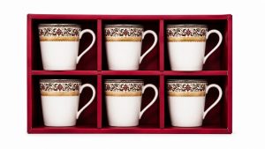 Printed Ceramic Tea Coffee Cups Set