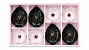 Glass and Leaf Shape Snack Serving Bowl Set NARS0056