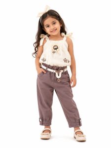 Kids Casual Western Wear Top with Trouser Set NARS0009