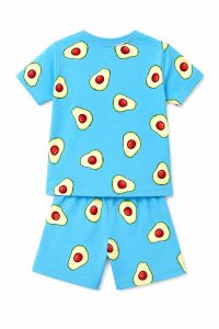 Kids Blue Avocado Print T-Shirt & Shorts Co-Ord Set NARP0136
