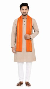Ethnic Style Orange Stole for Men NARP0089